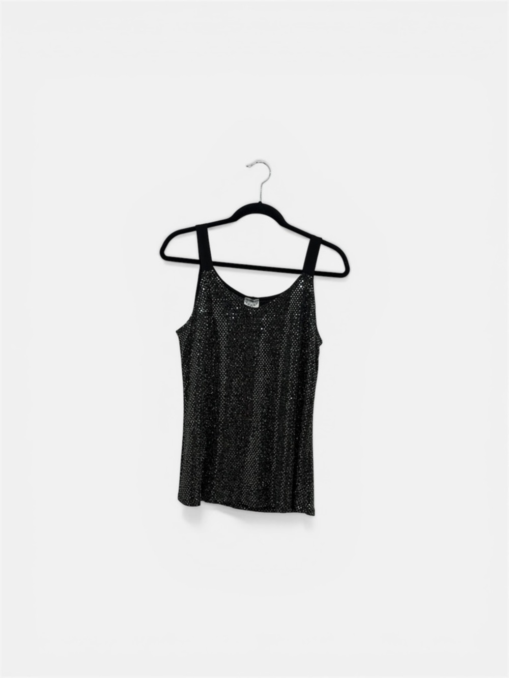 Women's Late August Black Sparkle Tank Top